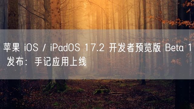 苹果 iOS / iPadOS 17.2 开发者预览版 Beta 1 发布：手记应用上线