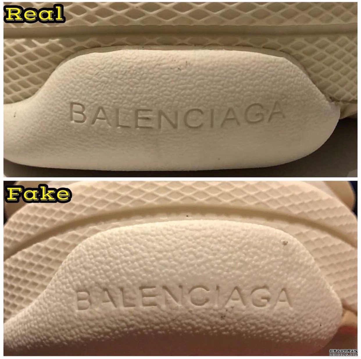 巴黎世家老爹鞋真假对比 Balenciaga Triple-S鉴定方法